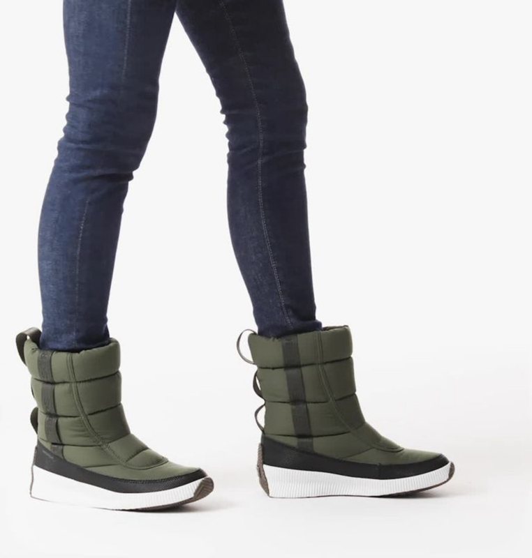 Womens Snow Boots Deep Green - Sorel Out N About™ Puffy Mid Low - 614-XUSAHP